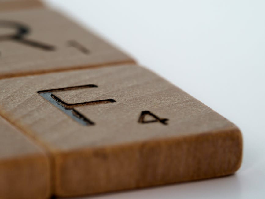 Wooden tile with letter F
